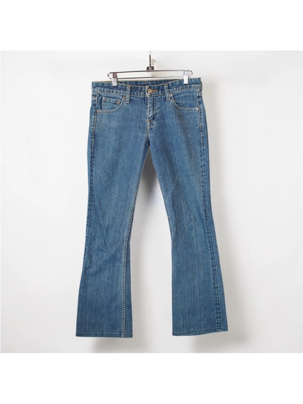 Vintage Levi's Premium Superlow Flare Jeans Womens 28x28 Mid Wash Stretch 50518
